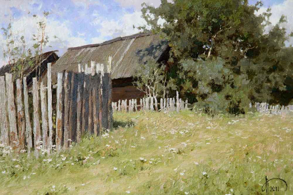 Летний уголок в деревне Васильки (этюд) (2011)